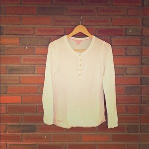 Lily Pulitzer lightweight white sweater w/buttons